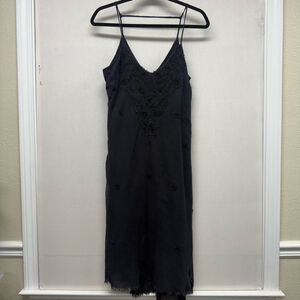 Women's Made Black Embroidered Midi Dress Size S